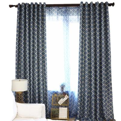 China Black geometric blackout style polyester fabric home roundess curtain for sale