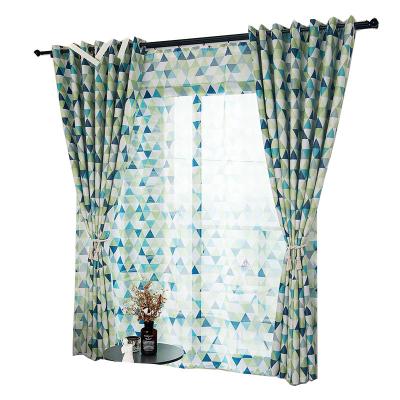 China Blackout Geometric Colorful Triangle Printed Blackout Window Curtains Fabric Drapes Panels For Living Room Bedroom for sale