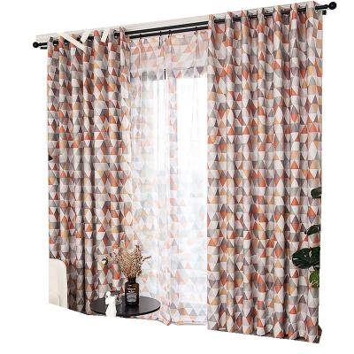 China High Quality Geometric Blackout Triangle Printed Blackout Window Curtains Fabric Drapes Panels For Living Room Bedroom for sale