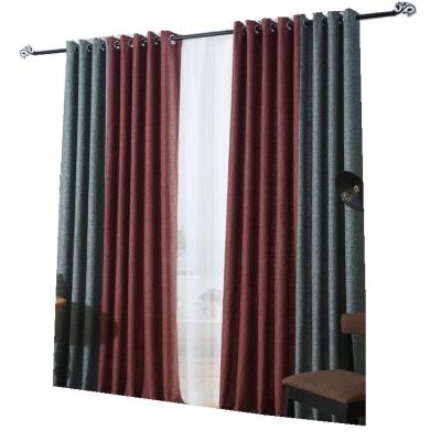 China 2019 Hot Sale Blackout Blackout Cotton Fabric Office Single Line Curtain for sale