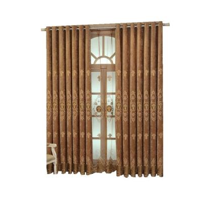 China High Quality Luxury Embroidered Blackout Curtains Chenille Fabric Living Room Curtains for sale