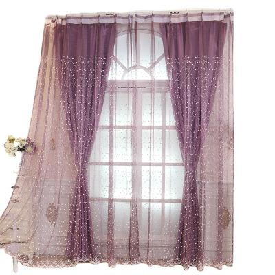 China New Design Elegant Luxury Embroidered Tulle Insulated Pastoral Style Panels For Living Room Window Balcony for sale