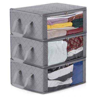 China Sustainable Home Organizes Foldable Clothing Organizer Bag Blanket Organizer Bags Closet Storage for sale