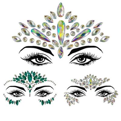 China Temporary Custom Rhinestone Face Crystal Sticker for sale