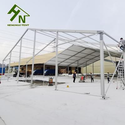 China Flame Redartant/water proof/windpoof high wind load Customized Aluminum Storage Warehouse Tent With Logo Print for sale