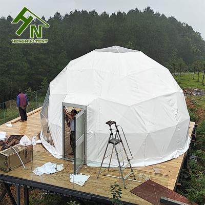 China Flame Redartant/UV-resistant/Water Render High End Outdoor Steel Frame Tourism Hotel Dome Glamping Tent with Insulation and Solar Resistant Fan for sale