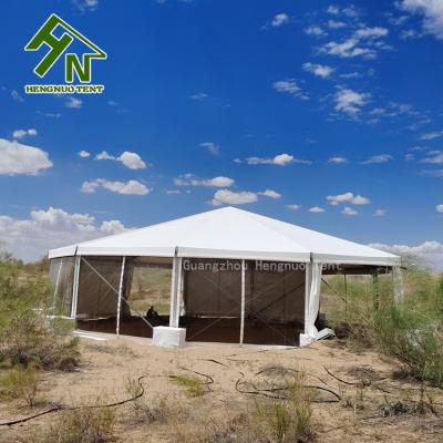 China Flame Redartant/UV-resistant/Water proof 10m width permanent structure around decagon tent for sale for sale