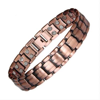 China 2023 CLASSIC Copper Magnetic Bracelet Men Energy Retro Therapy New TS Magnetic Bracelet Biological Magnet Health for sale