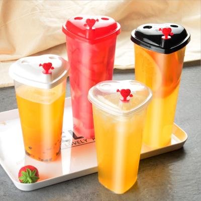 China Custom Single Wall Printed Hot Cold Mug Juice Share Cup Couple Sharing Drinkware PP Injection Plastic Cup for sale