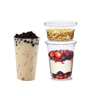 China Eco-friendly Wholesale Disposable Plastic Cup With Lid Plastic Clear Plastic Dessert Cup for sale