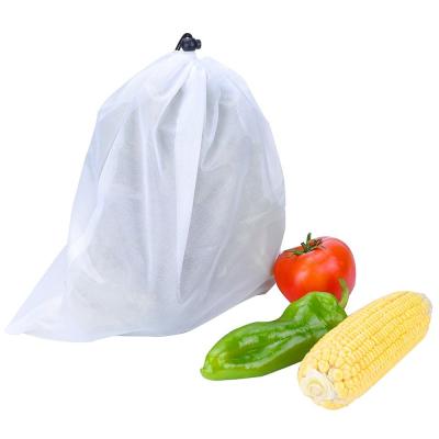 China Eco Friendly Grocery Folding Polyester Mesh Produce Bags For Fruit Reusable Washable Vegetable for sale