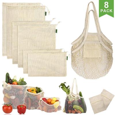 China Cotton Folding Shopping Set Natural Cotton 14pc Shopping Set Farm Tote Bags for sale