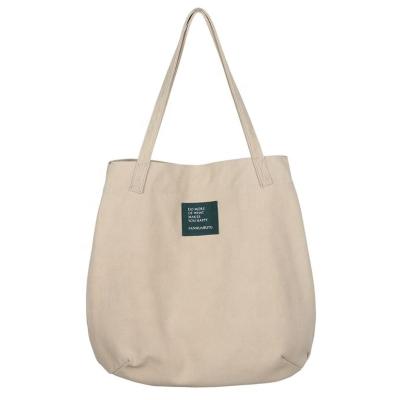 China Promotional Cheap Handled Custom Canvas Rope Handle Logo Hot Stemped Organic Cotton Tote Bag With Pockets for sale