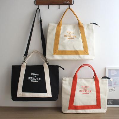 China Brand New Custom Printed Rope Handle Logo Cotton Canvas Tote Bag for sale