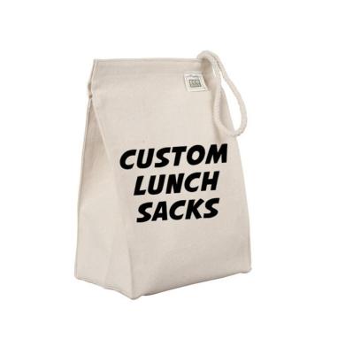 China Rope Handle Women All Over Printing Cotton Canvas Lunch Bag Picnic Bags for sale