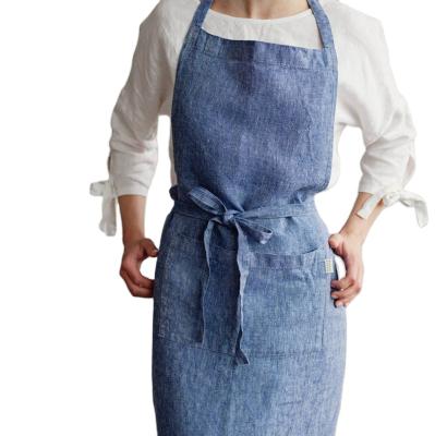 China Drink / Food Recycle Kitchen / Working Linen Cotton Apron Custom Cooking for sale