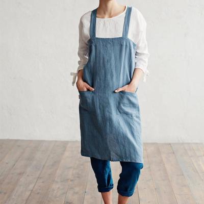 China Custom Made Comfy Adult Unisex Adult Raw Eco Friendly Cotton Canvas Aprons Food/Beverage Aprons for sale