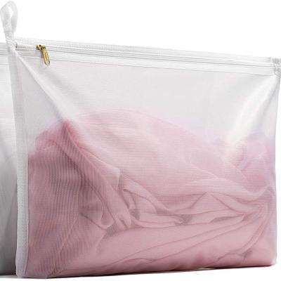 China Mesh Laundry Bag For Delicate Foldable With Ykk Zipper Mesh Wash Travel Storage Organize Clothing Wash Bags for sale