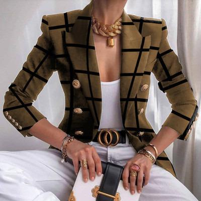 China 2021 Anti-wrinkle fashion shorts women cross print business sweat suit winter formal suits for office ladies for sale