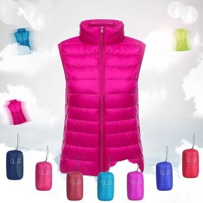 China Waterproof 2021 Wholesale Women's Ladies Duck Down Vest Sleeveless Hooded Lightweight Stripper Women Tops for sale