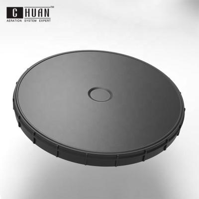 China EPDM Membrane +PP Support Cover 200/275/300mm High Oxygen Transfer Efficiency Bubble Generator Bubble Air Disc Diffuser For Aquaculture for sale