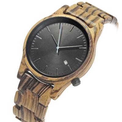 China Antique Automatic Luxury Brand Date Watch Wooden Men Miyota 2115 Quartz Movement Date Wristwatches for sale