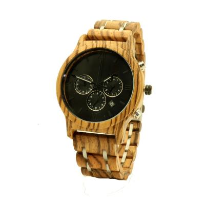 China Multiple Time Zone Mode Automatic Stopwatch Date Mens Wristwatch Zebrawood Luminoso Casual Watches for sale