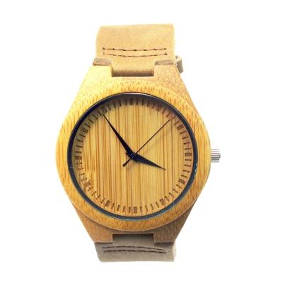 China Power Reserve Miyota Movement Watch Men Women Cheap Original 2035 Wood Size Wood Leather Strap for sale