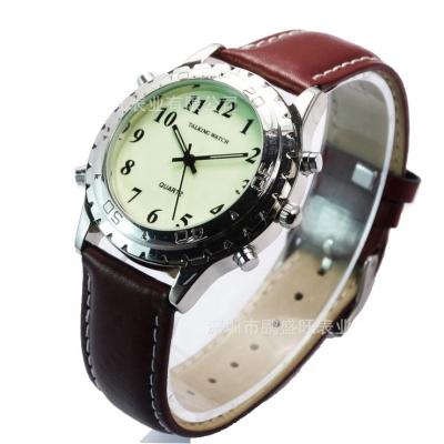 China Alarm Version Customization Quartz Wristwatches Visually Impaired English Speaking Watch for sale