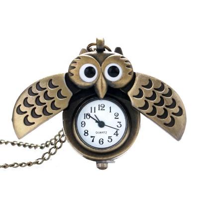 China Antique Bird of Minerva Orologi DA Orologi Taschino Quartz Owl Shape Owl Shape Pocket Watch Chain Pendant Analog Necklace Unisex for sale