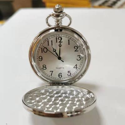 China Antique Silver Cover Japan Movt Quartz Pocket Watch Antique Smooth Pendants for sale