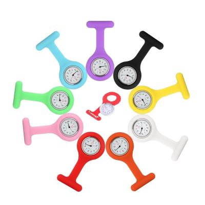 China Non-Specific Relogio Feminino Hot Sales Fashion New Silicone Nurse Watch Brooch Tunic FOB Watch With Free Battery for sale