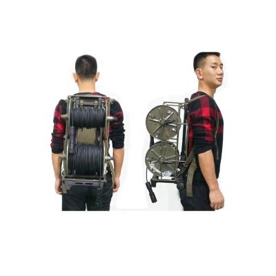 China Metal Outdoor Cable Storage Drum Backpack Cable Reel Military Portable Cable Drum for sale