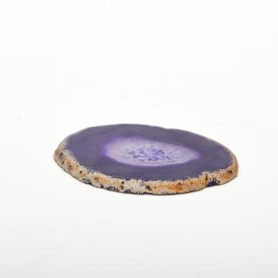 China Natural Polished Colored Agate China Agate Crystal Stone Round Slice Gemstone Coasters for sale