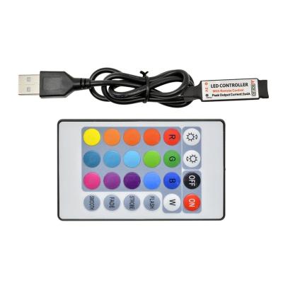 China - RGB USB Led Strip 5-24V IR RF Remote Controller 24 Keys 3528 5050 DC5V Lamp for sale