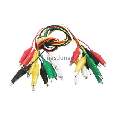 China PCB 10Pcs DIY Double Crocodile Test Leads Electrical Alligator Clips Clips Roach Clip Test Jumper Wire for sale