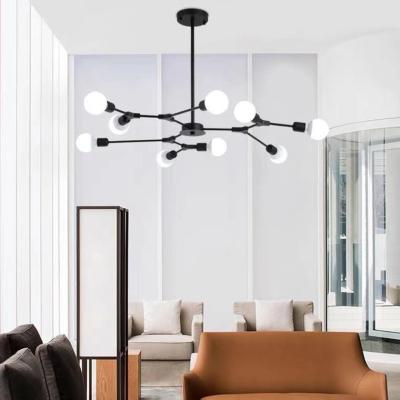 China Nordic Modern Minimalist Iron Individual Molecular Plating Lamp Branch Lamp Branch Multi Head Chandelier for sale