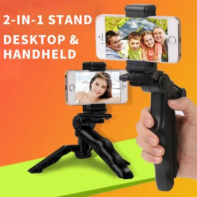 China Portable Mini Mini Lightweight Mobile Phone Desktop Live Broadcast Anchor Tripod Handheld Selfie Stand Stabilizer for sale