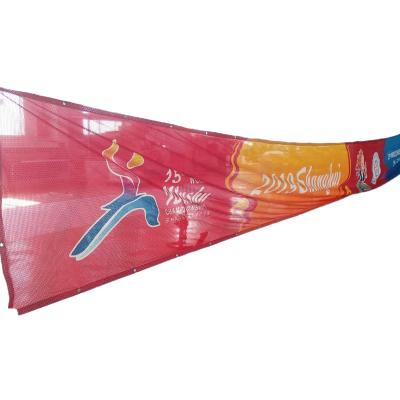 China Outdoor Advertising Display Custom 100D Digital Polyester Printing Outdoor Banner Single Double Sided Polyester Mesh Banner for sale