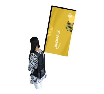 China Custom Outdoor Advertising Display Marketing Street Advertising Backpack Promotional Flag And Banner for sale