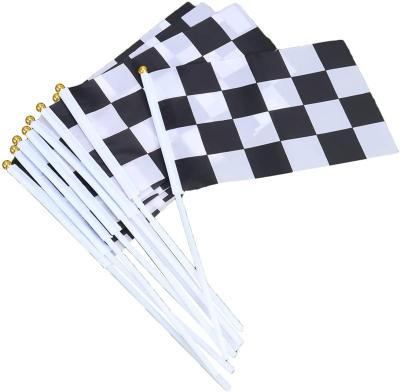 China Sports Club Custom Hand Flag Flying Waving Waving Flags Stick Plastic Flag Poles for sale