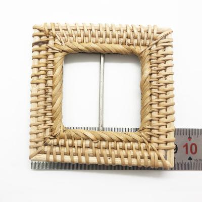 China Hand knitting 9CM big square rattan buckle with 5cm inner size metal silver zinc alloy buckles for women belts for sale