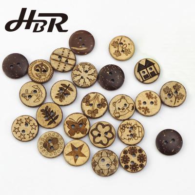 China Laser Viable Natural Patterns Flower To Form Coconut Animal Buttons For Shirts Decorations Wooden Shell Button Coconut Shell BTN for sale