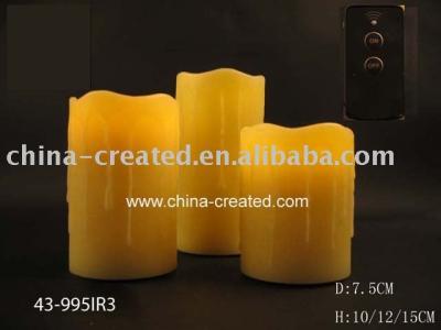 China SET OF 3 Infrared Remote Control Flameless Candle Set for sale