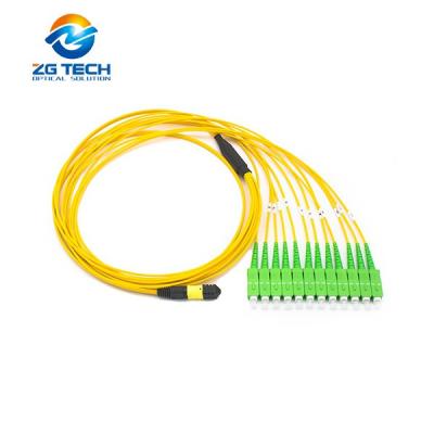 China Data Center 40G QSFP LSZH OFNR MPO MTP Plenum to SC APC Breakout Fanout Patch Cable Cord for sale