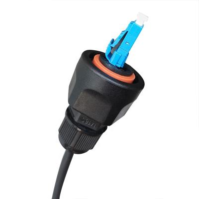 China IP67 Duplex LC ODVA Waterproof Dustproof Waterproof Black Plastic Housing Connector for 5.0mm CPRI Patch Cord Cable Assemblies Outdoor Parts for sale