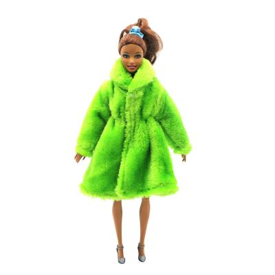 China stuffed & High Quality Pure Color 1/6 Scale 29-30cm Plush Toy Wholesale 11.5 Inch Girl Doll Faux Fur Coat Clothes For Barbie, PP and Franc Dolls for sale