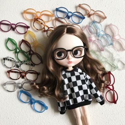 China Cartoon toy 9 cm 18 inch girl doll colorful plastic glasses 20 cm cotton plush toy star idol doll glasses for blythe for sale