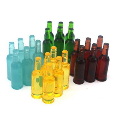 China Electronic Mini Dolls House Living Room Kitchen Accessories Toy Miniature Wine Bottles Dollhouse Accessories Beer Beverage Bottles for sale