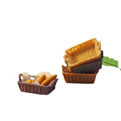 China 1:12 Dollhouse Toy Dollland Toy Electronic Miniature Scene Food Model Basket Mini Bread Decoration Simulation Storage Dollhouse Accessories for sale